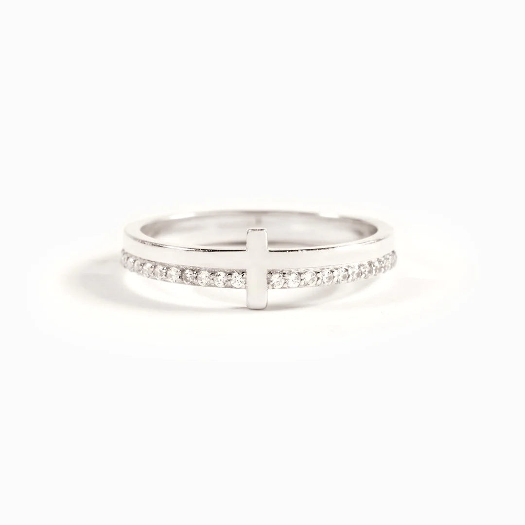925 Sterling Silver Cross Ring Silver