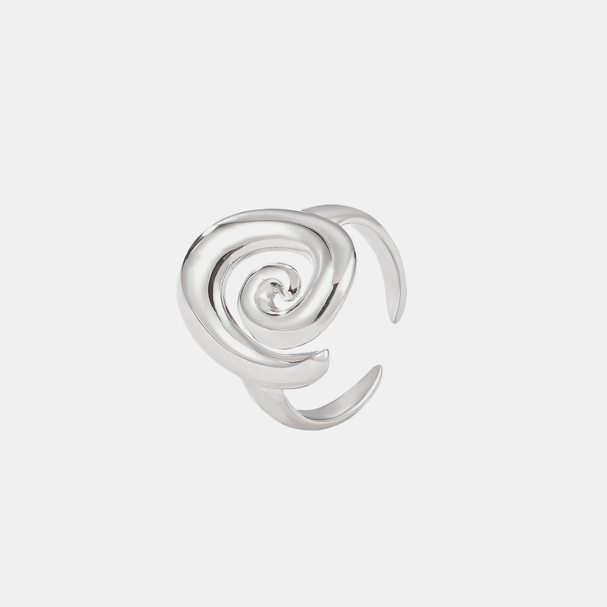 Titanium Steel Spiral Shape Ring Silver One Size
