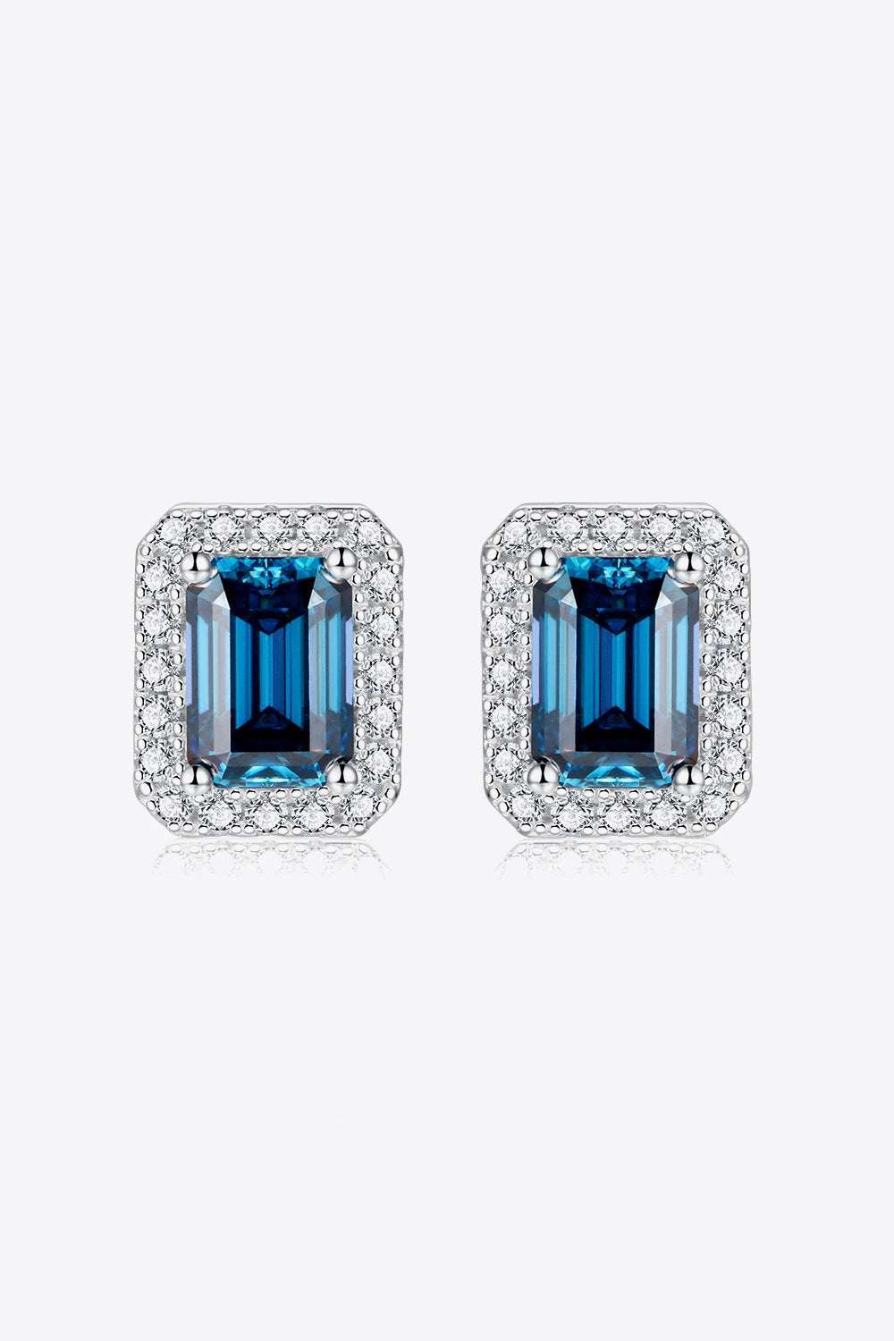2 Carat Moissanite Stud Earrings in Indigo Indigo One Size