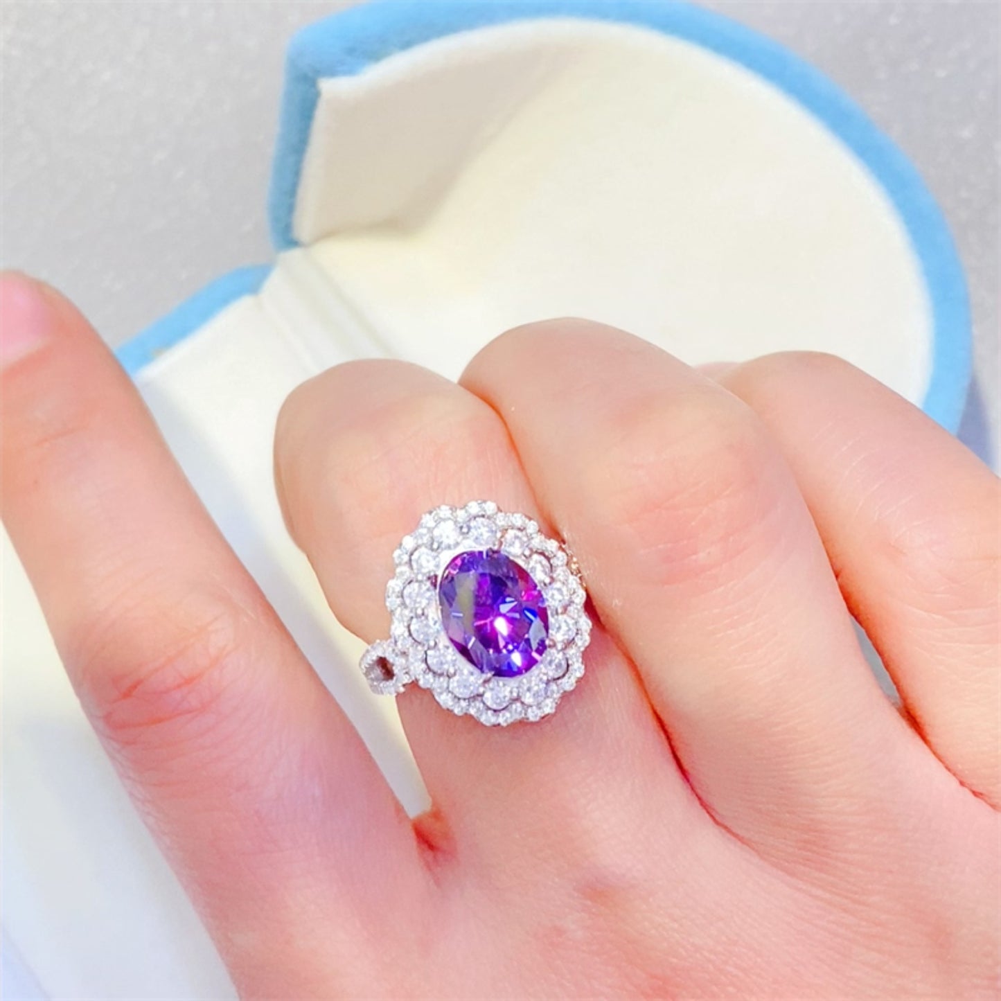 2 Carat Moissanite 925 Sterling Silver Ring Silver