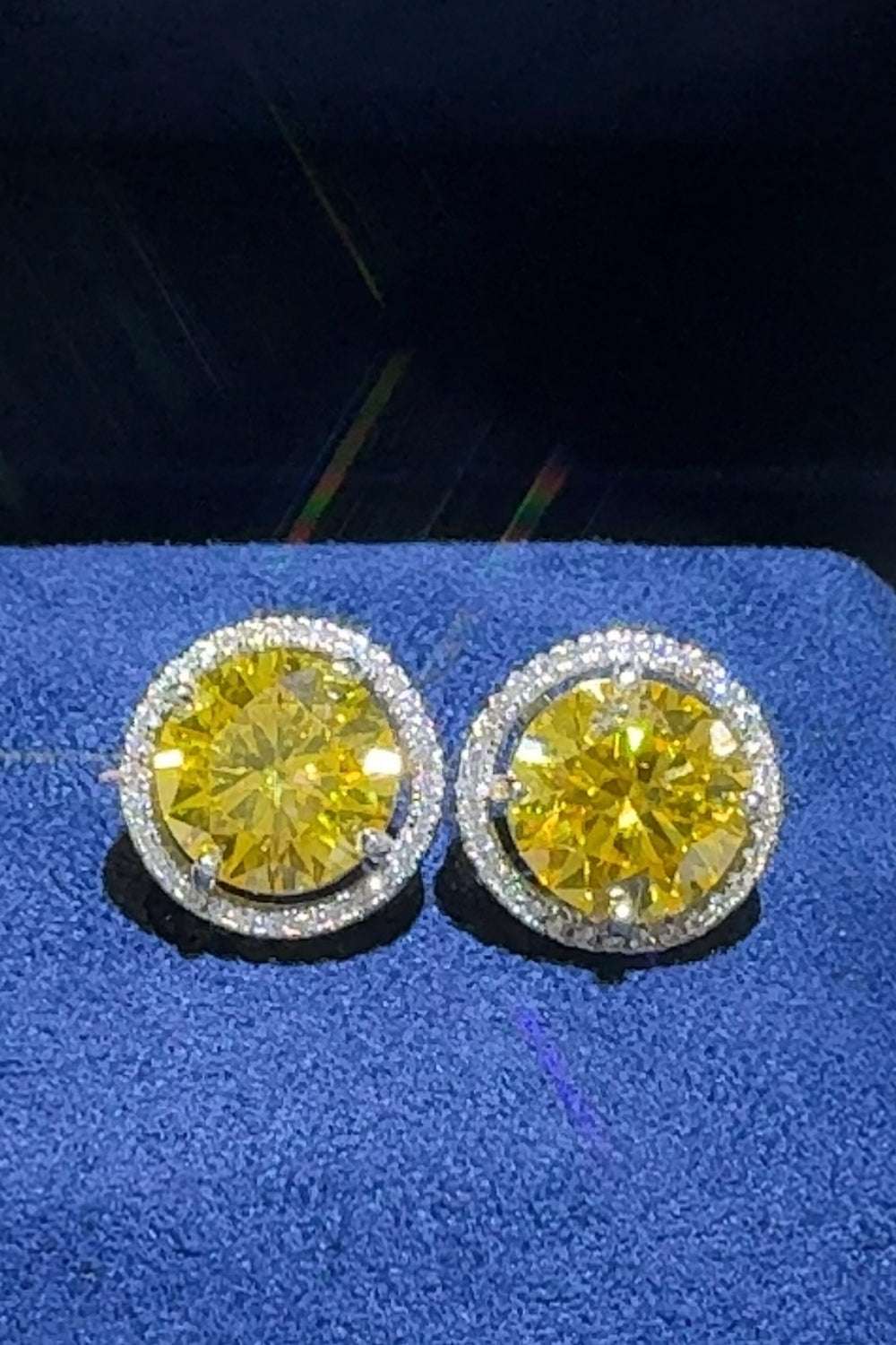 4 Carat Moissanite 925 Sterling Silver Earrings Gold One Size