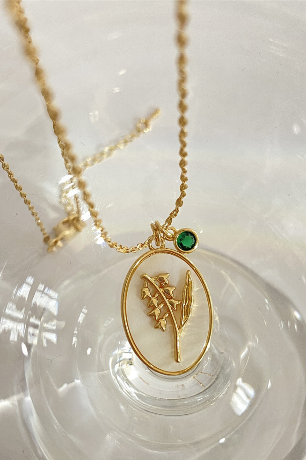 Flower Shell Pendant Copper Necklace May-Lily One Size