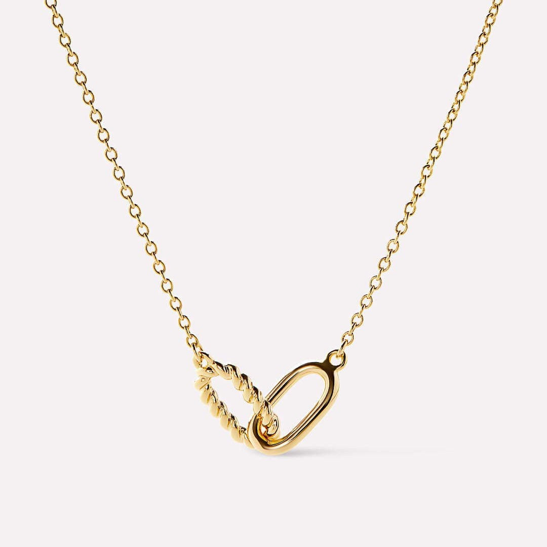 Interlocked Titanium Steel Necklace Gold One Size