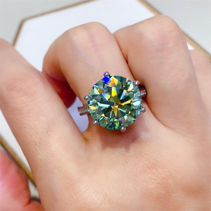 10 Carat Moissanite 925 Sterling Silver Ring Silver