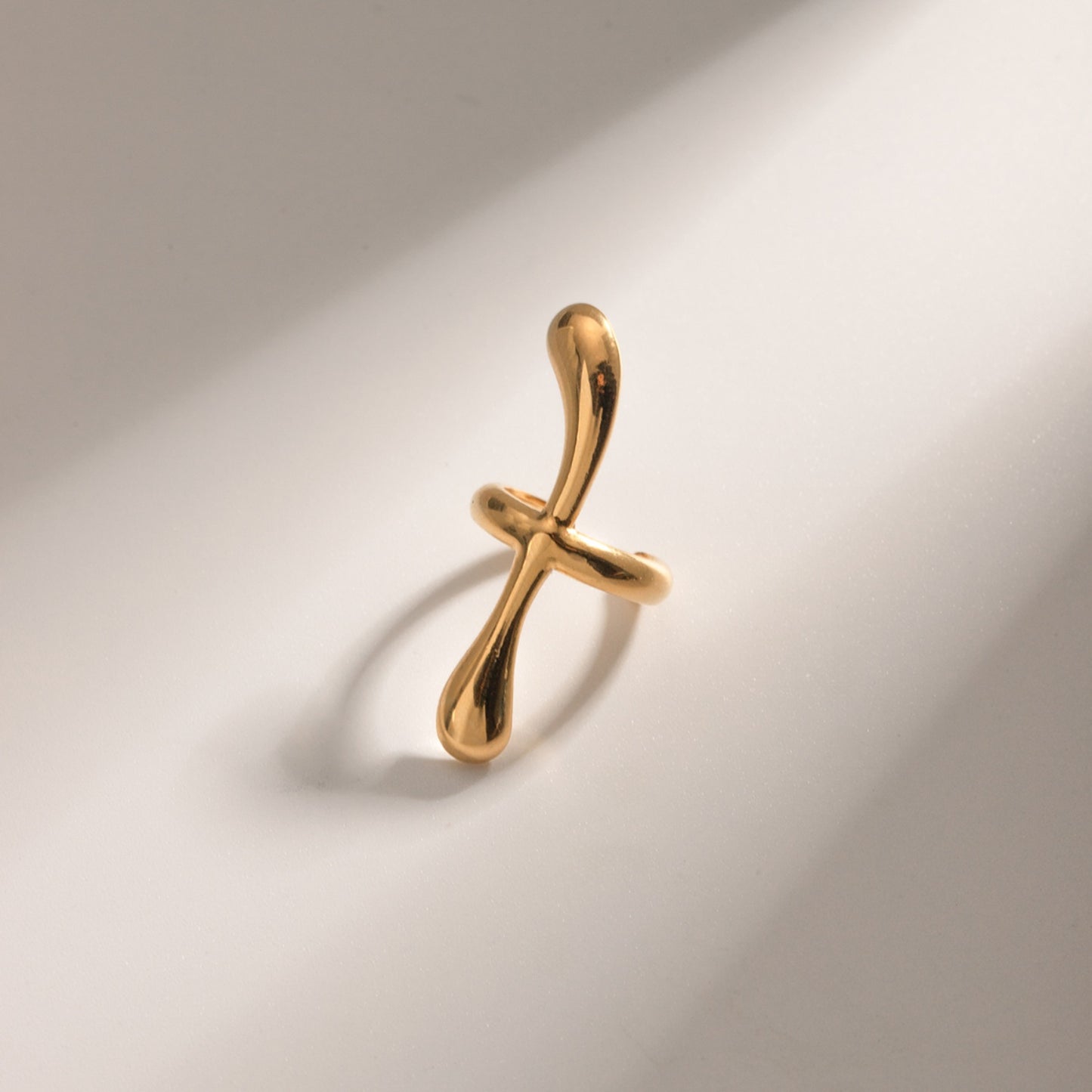 18K Gold-Plated Stainless Steel Cuff Earrings Gold One Size