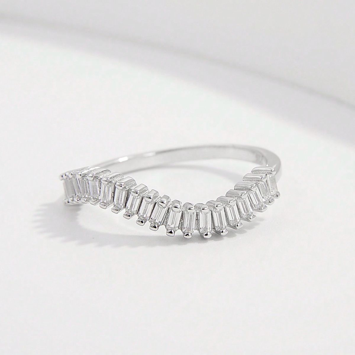 925 Sterling Silver Inlaid Zircon Ring Silver