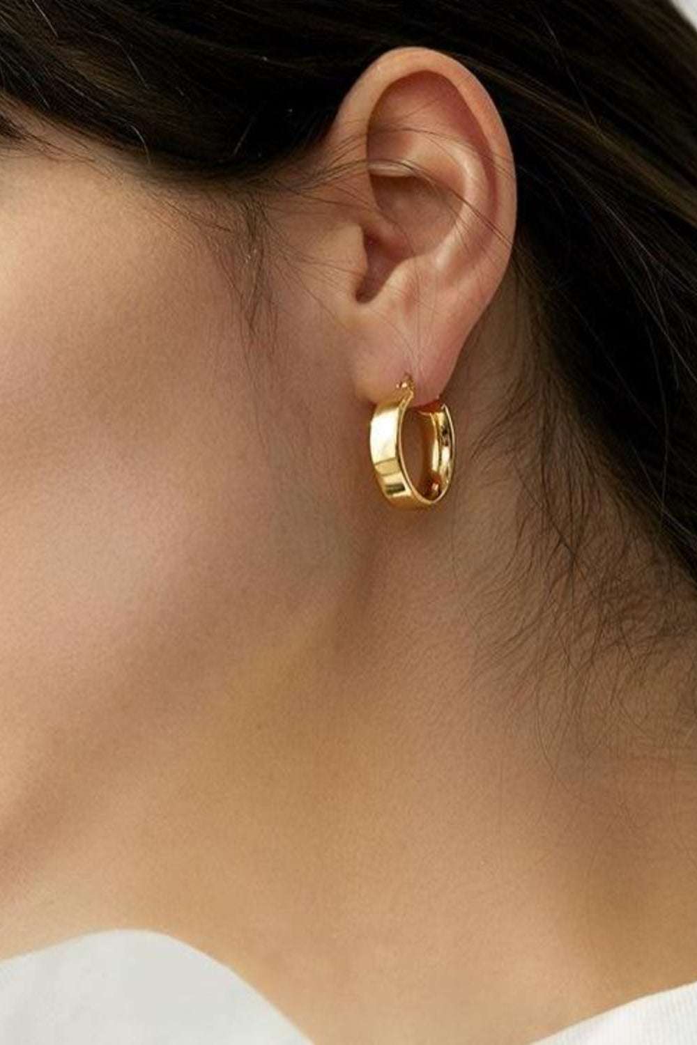 Gold-Plated Brass Huggie Earrings Gold One Size