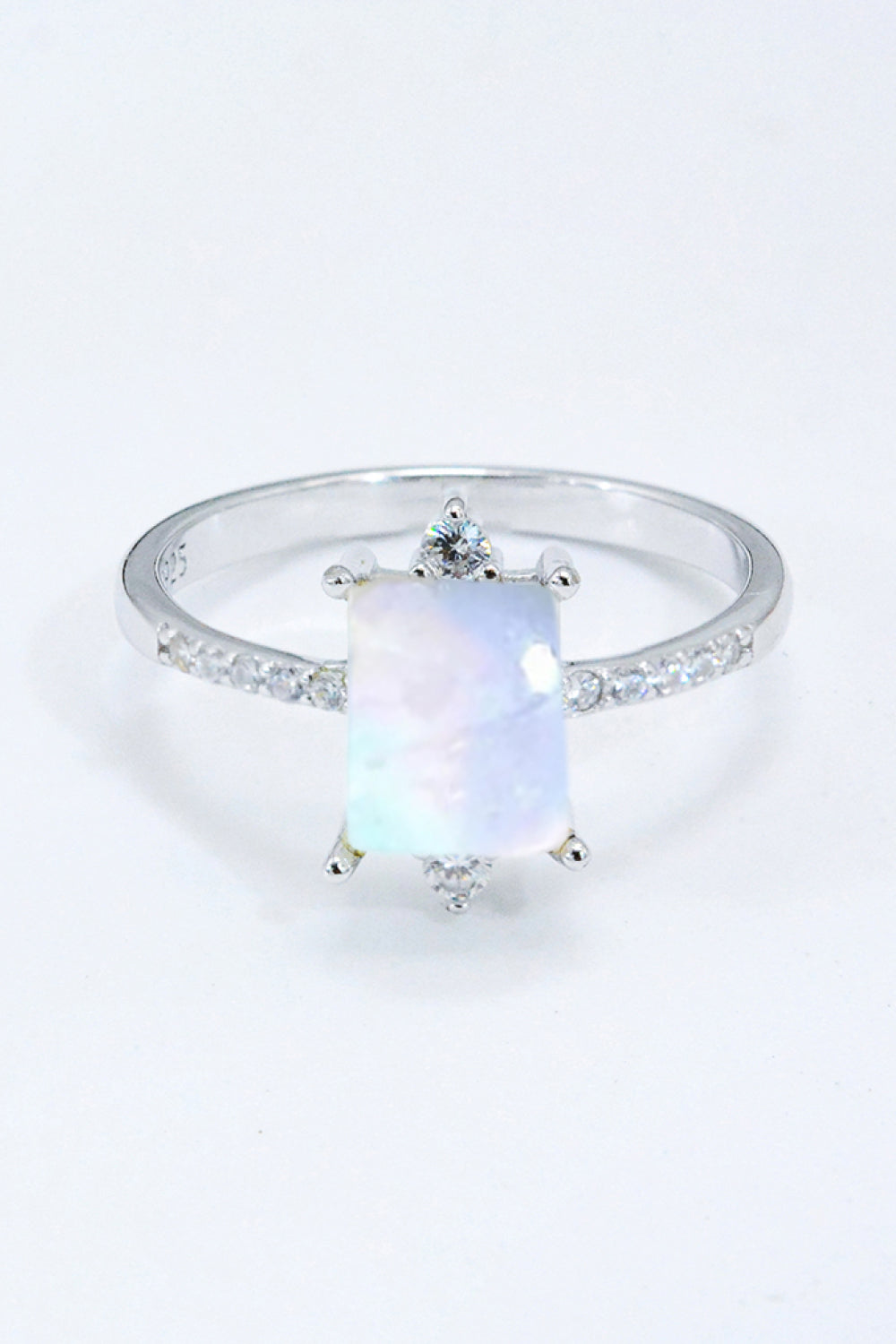 925 Sterling Silver Square Moonstone Ring Moonstone