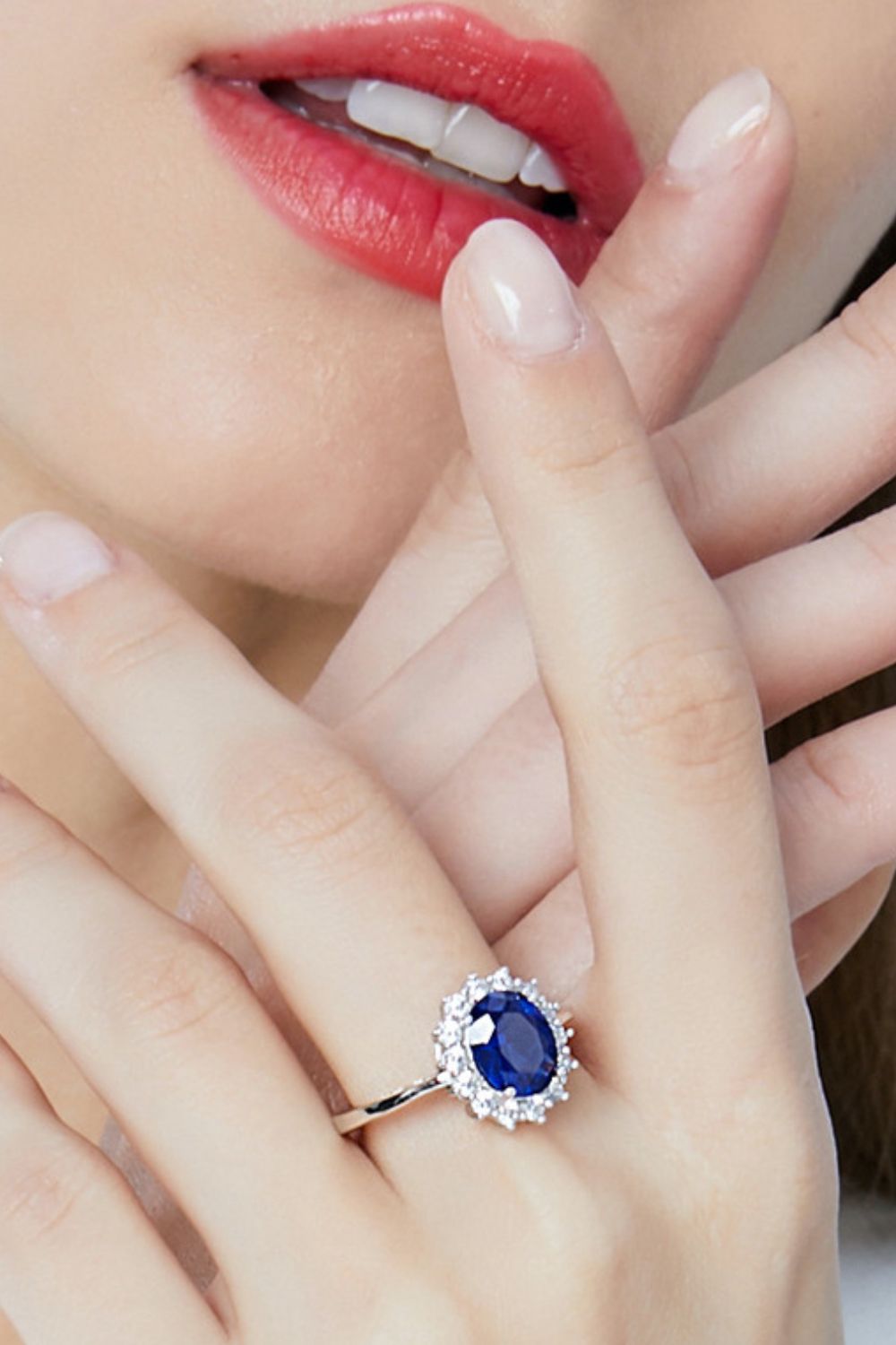 Synthetic Sapphire 925 Sterling Silver Ring Indigo