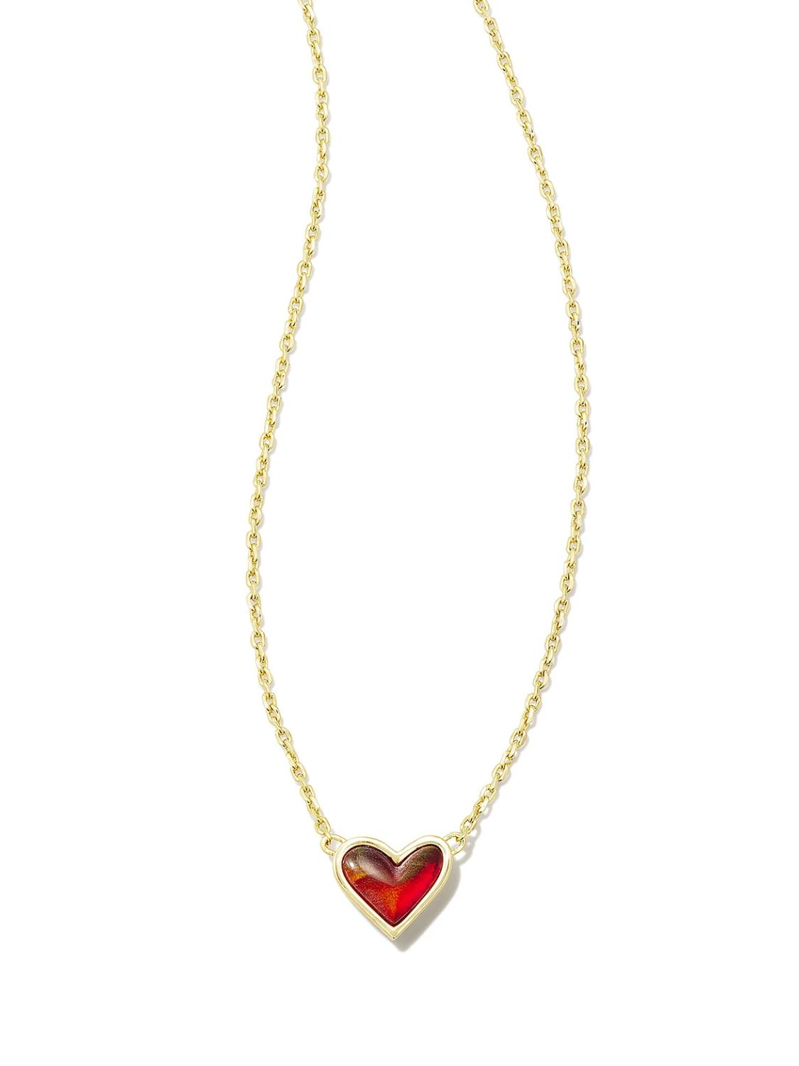 Heart Pendant Necklace Deep Red One Size