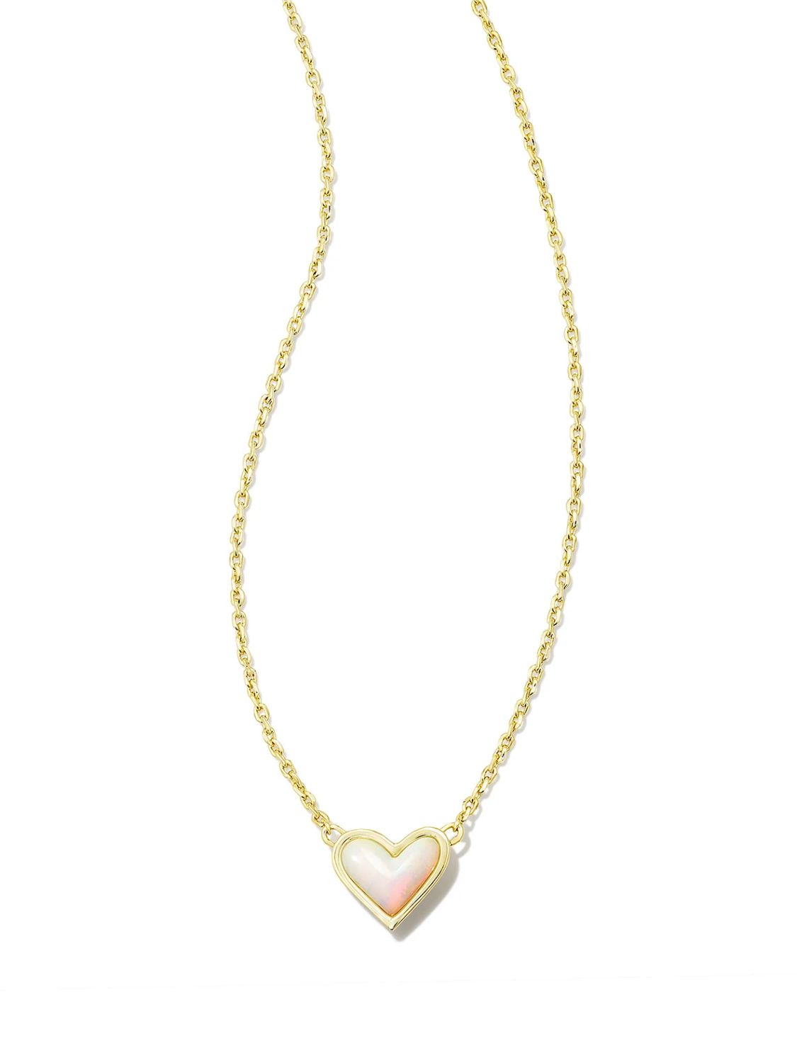Heart Pendant Necklace Cream One Size