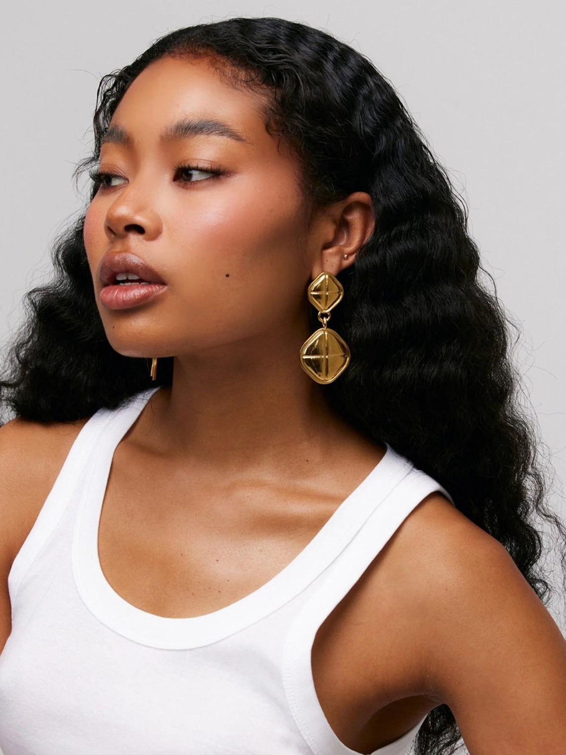 18K Gold-Plated Stainless Steel Square Earrings Gold One Size