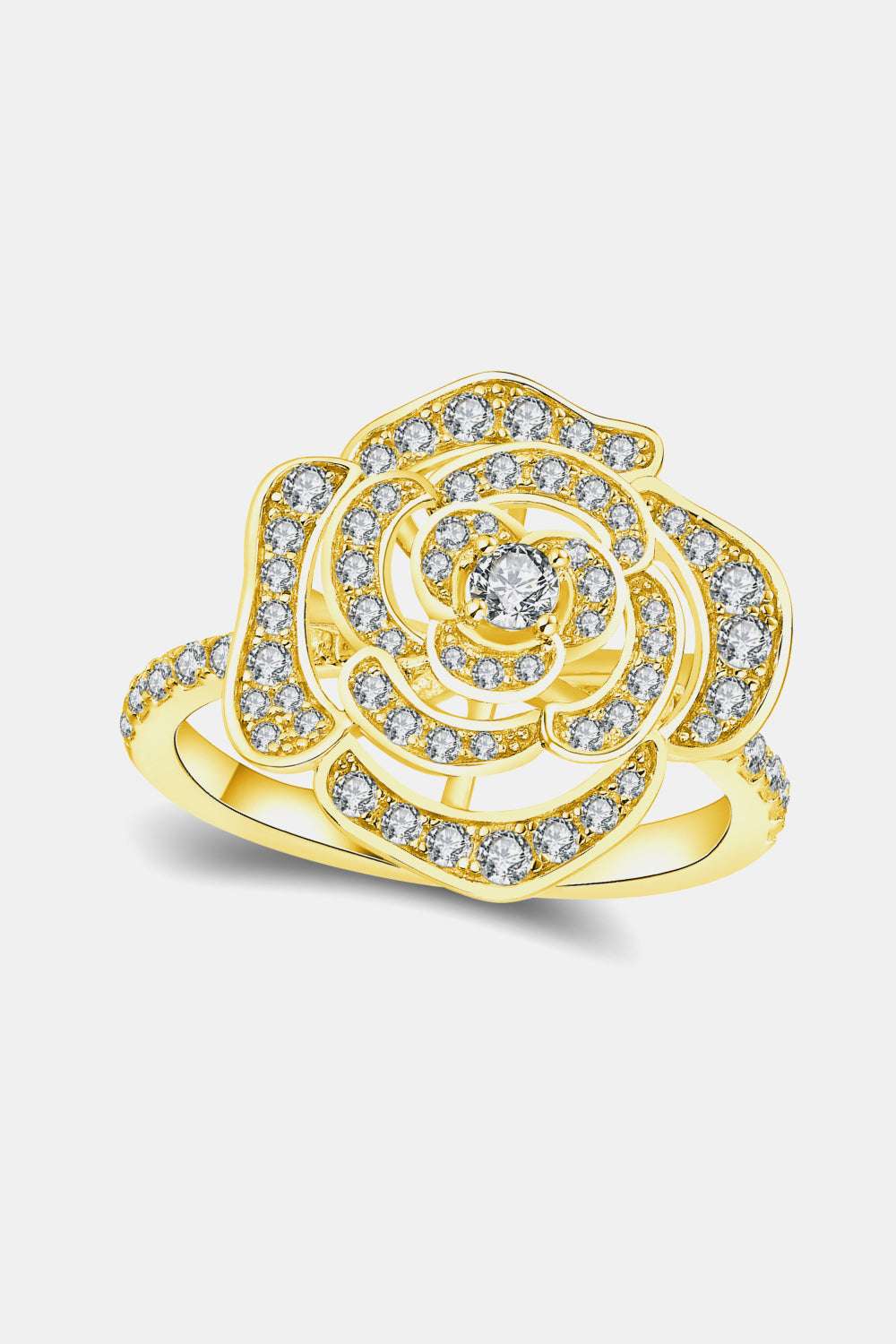 Moissanite Flower Shape Ring Gold