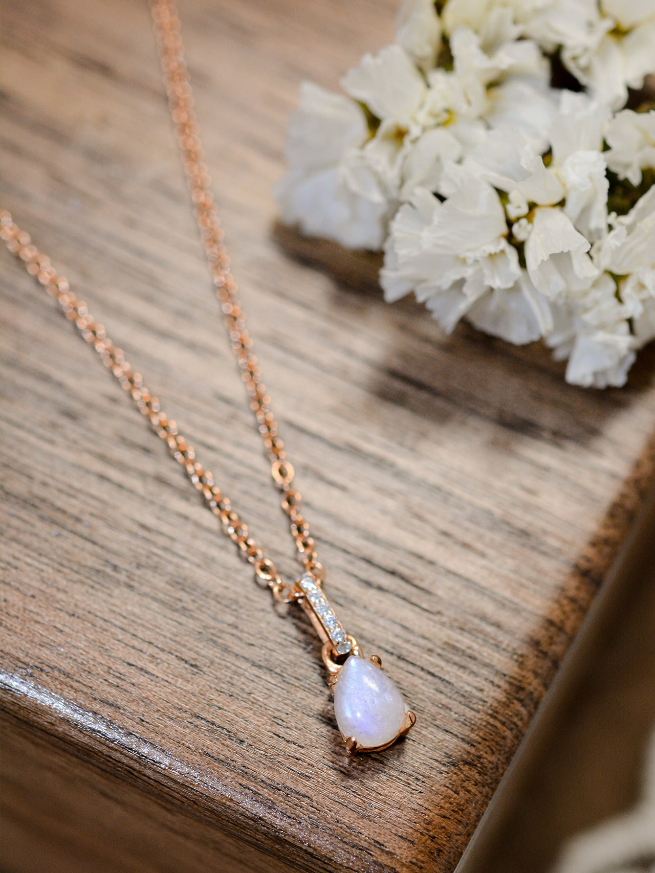 Moonstone Teardrop Pendant Necklace Moonstone One Size