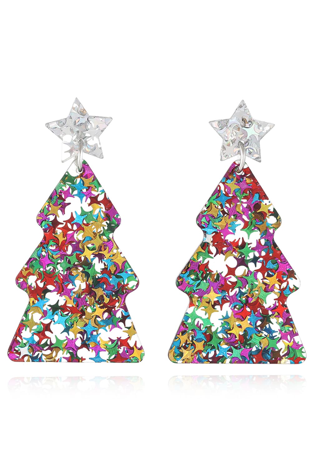 Christmas Tree Acrylic Earrings Multi Style A One Size