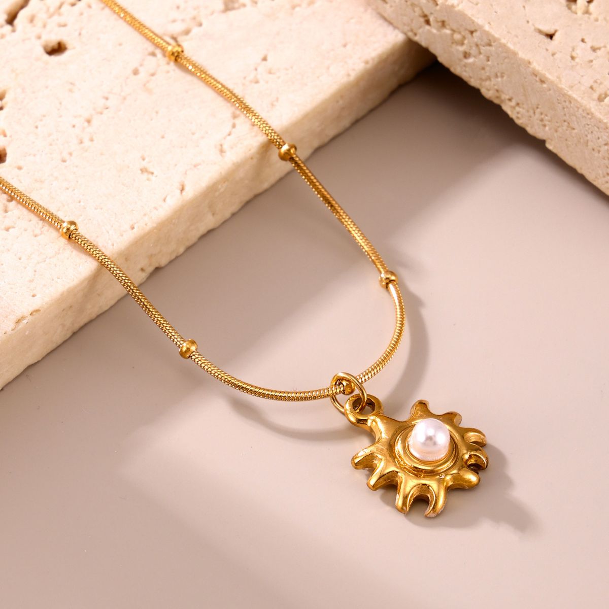 18K Gold-Plated Shell Pearl Necklace