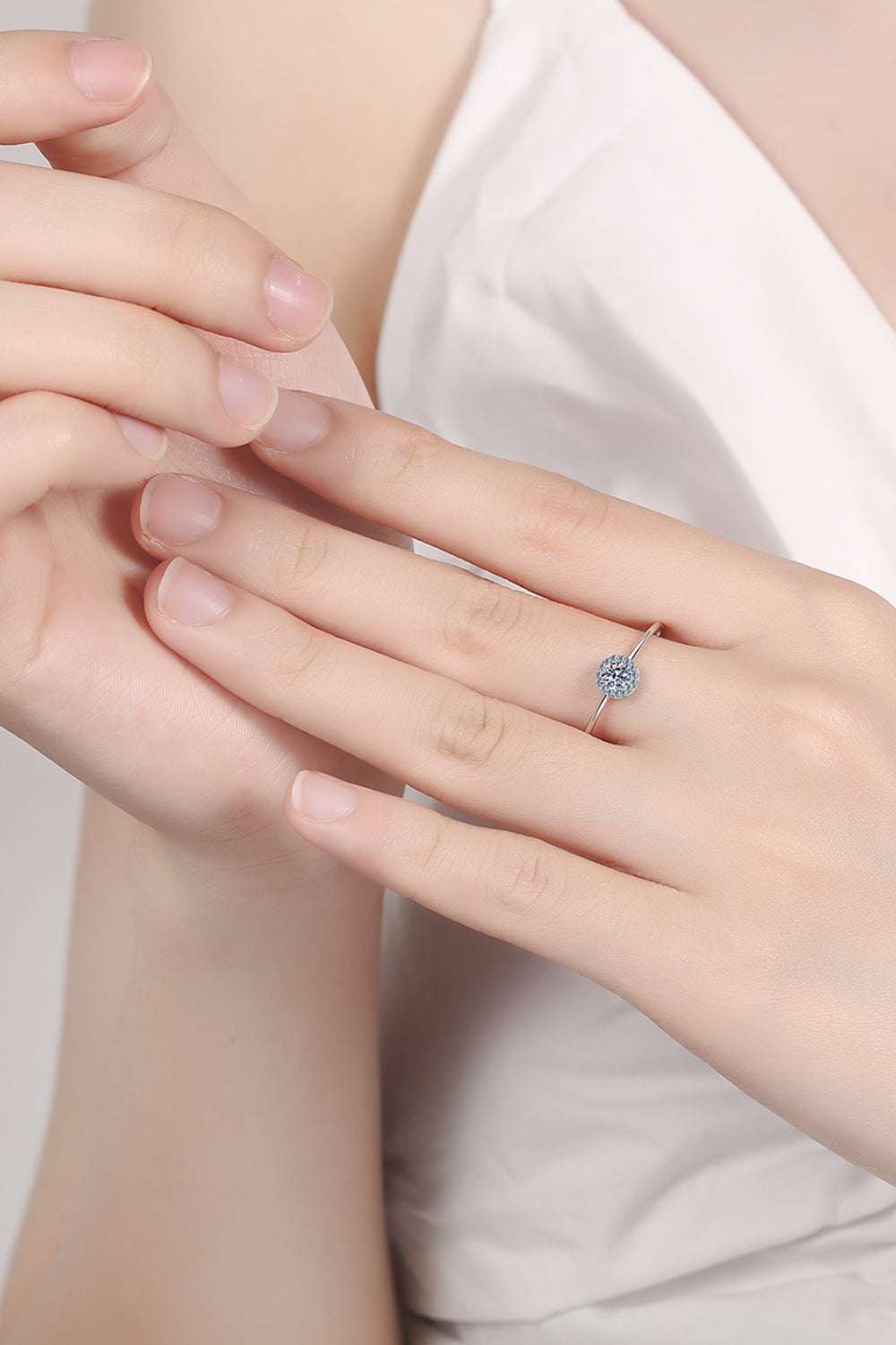 925 Sterling Silver Moissanite Ring Silver