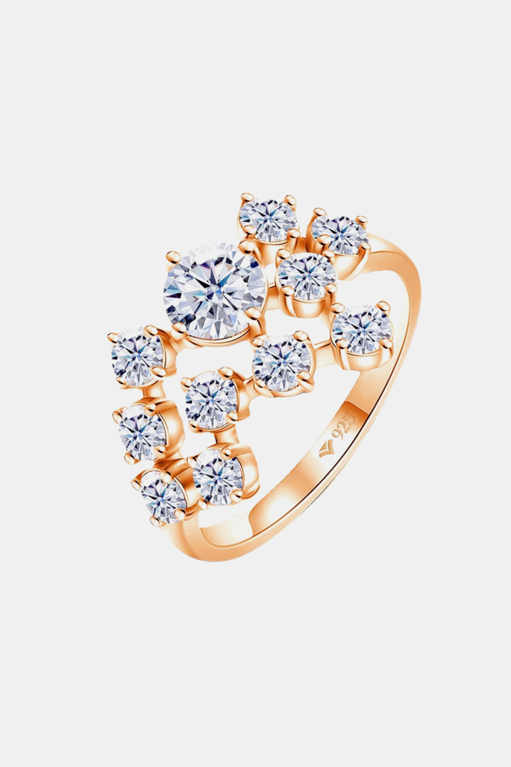 1.2 Carat Moissanite 925 Sterling Silver Ring Rose Gold