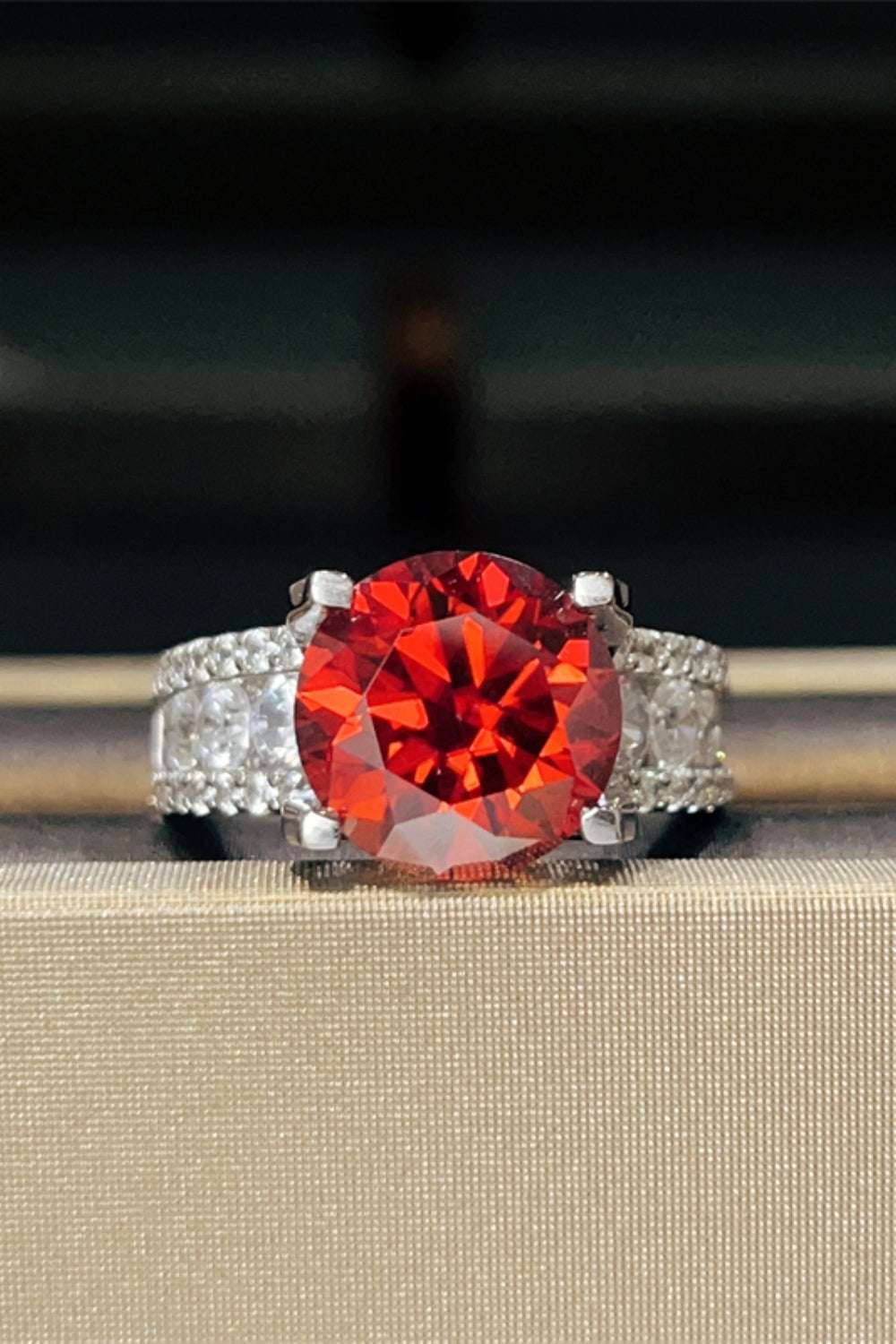 5 Carat Moissanite 925 Sterling Silver Ring Scarlet