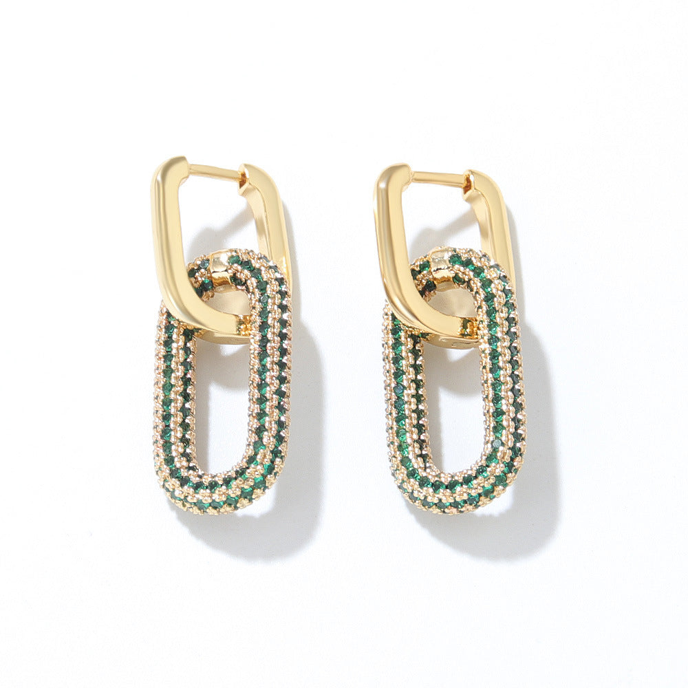 18K Gold-Plated Inland Zircon Earrings