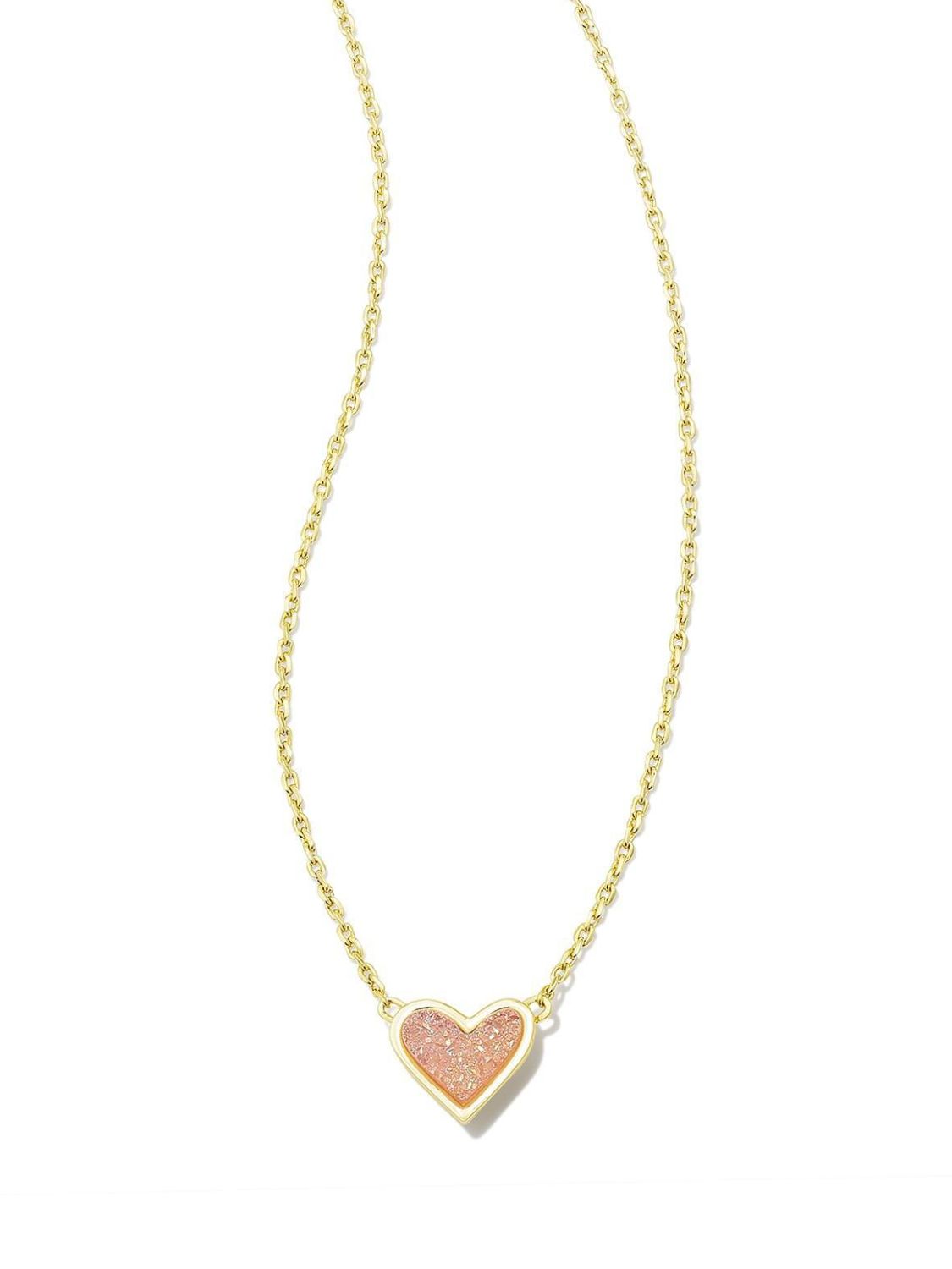 Heart Pendant Necklace Blush Pink One Size