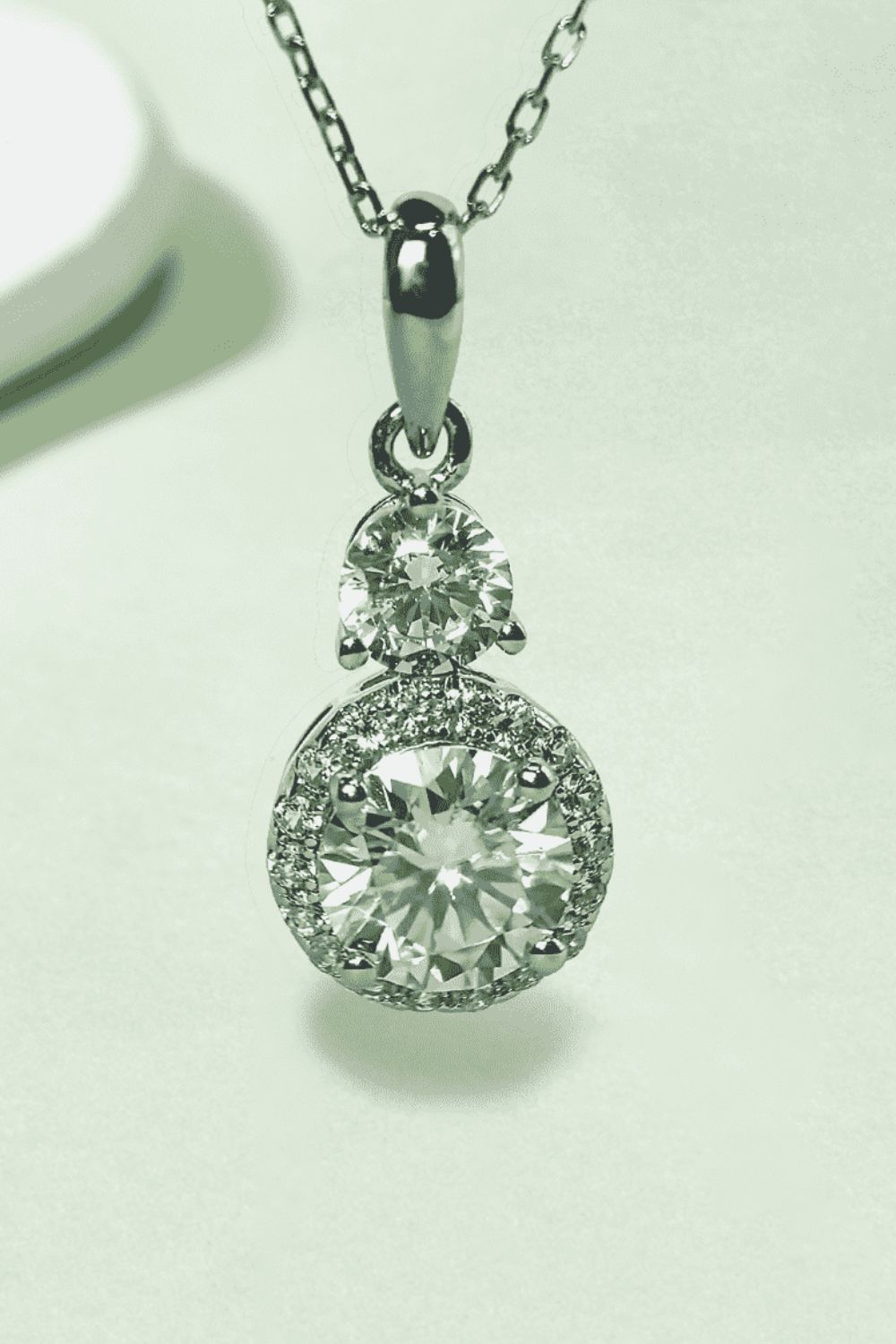 1 Carat Moissanite 925 Sterling Silver Pendant Necklace Silver One Size