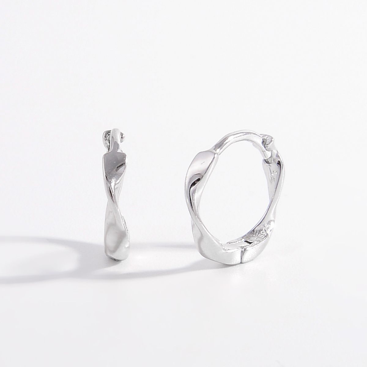 925 Sterling Silver Hoop Earrings Silver One Size