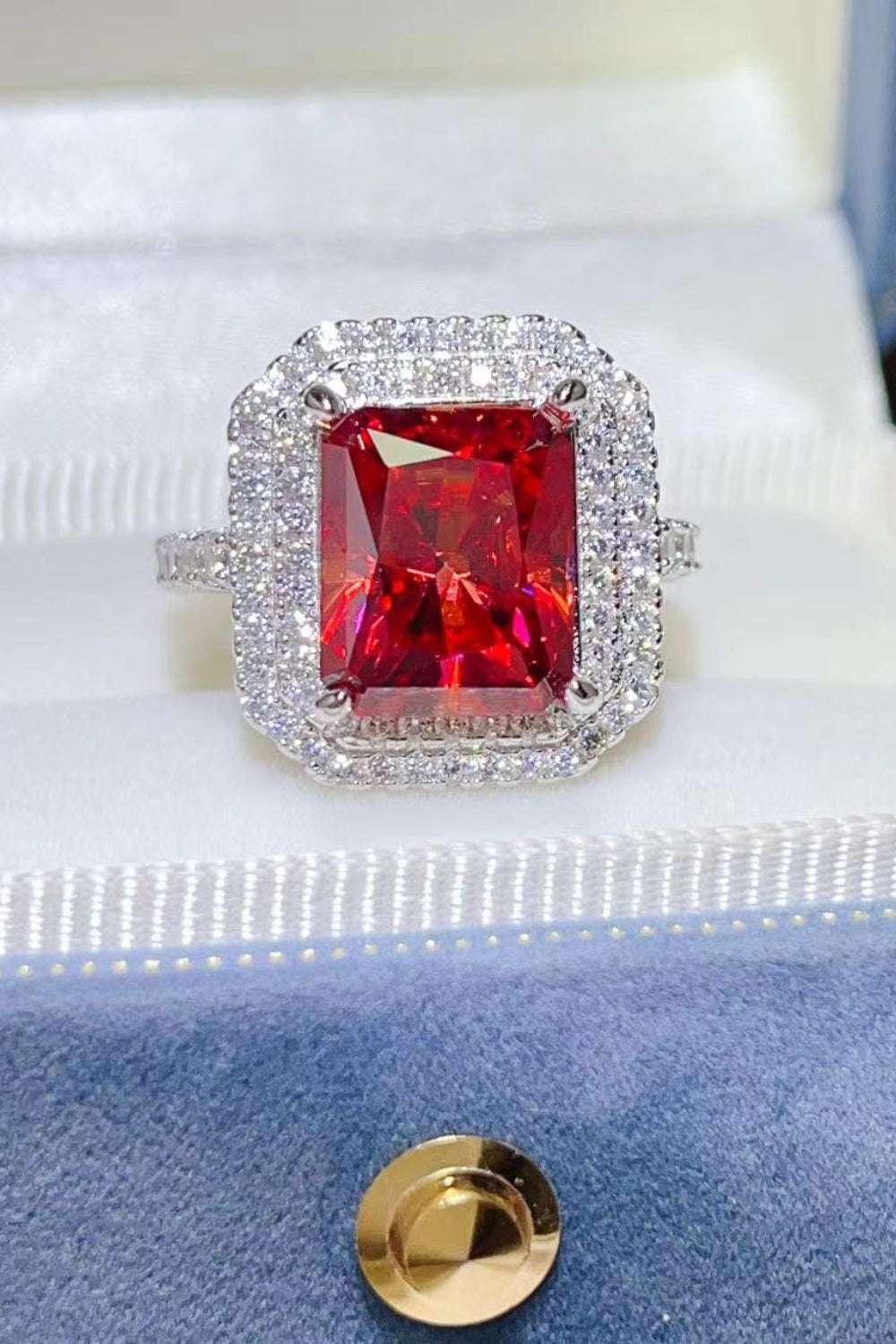 2 Carat Moissanite 925 Sterling Silver Ring Scarlet