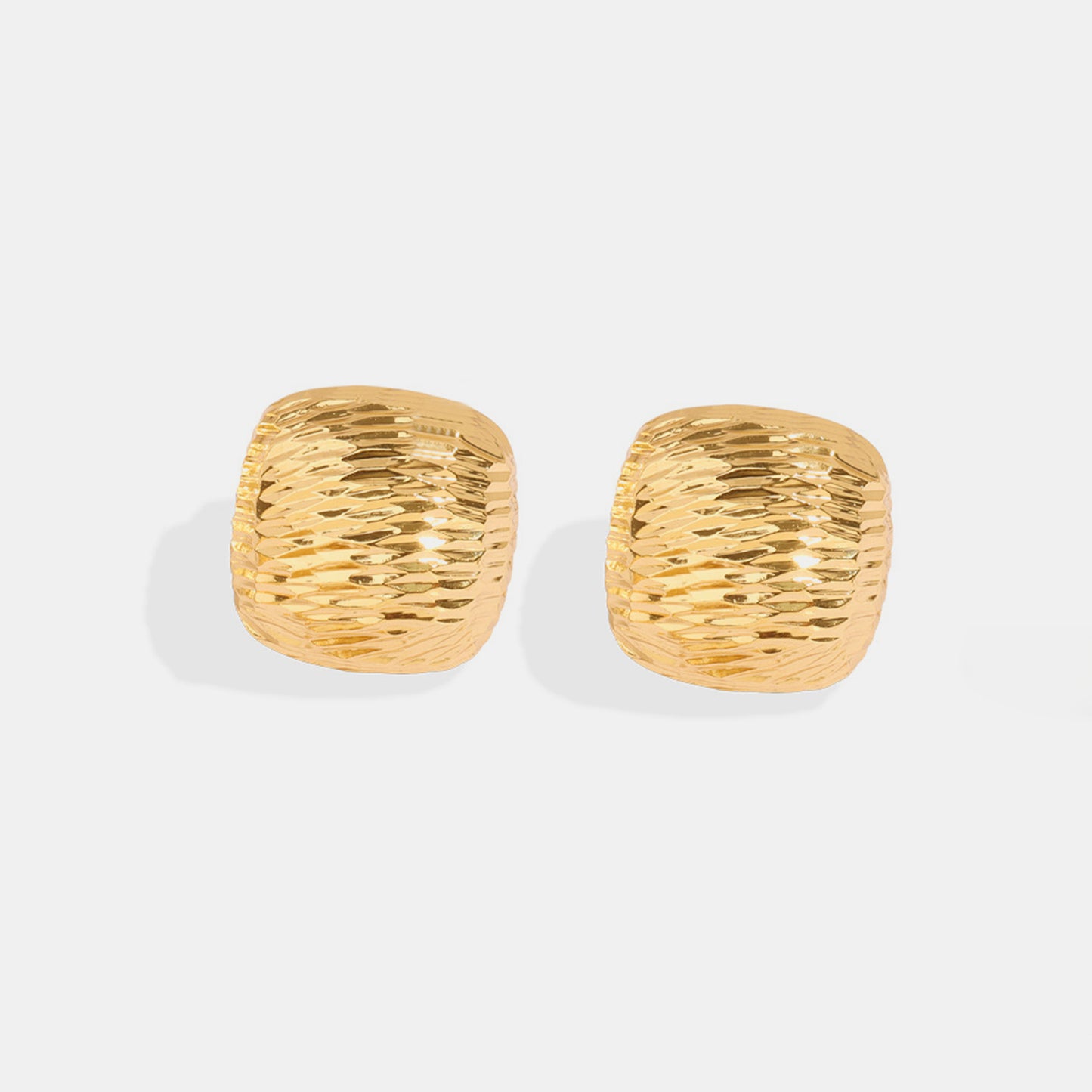Gold-Plated Geometric Stud Earrings Style C One Size