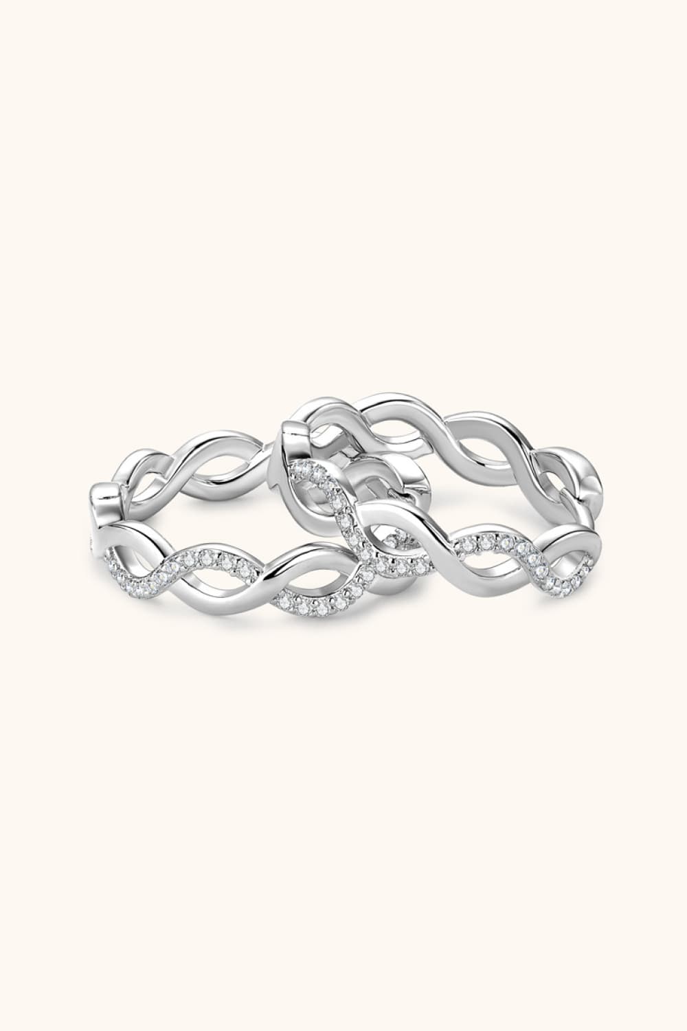 Moissanite Crisscross Hoop Earrings Silver One Size