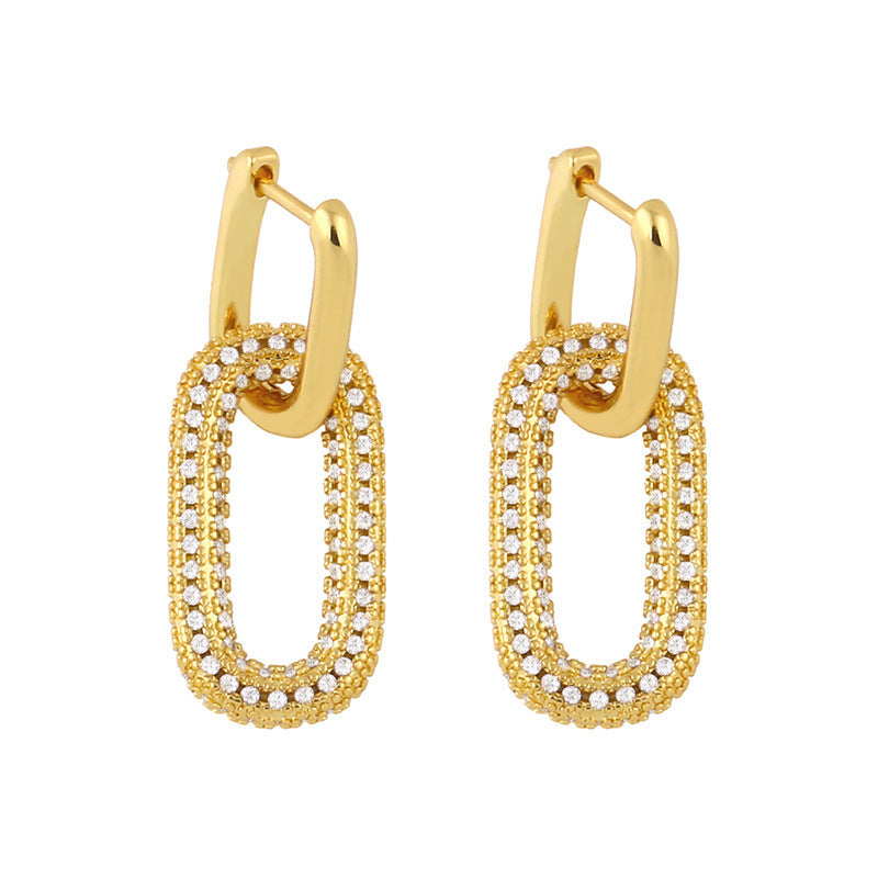 18K Gold-Plated Inland Zircon Earrings