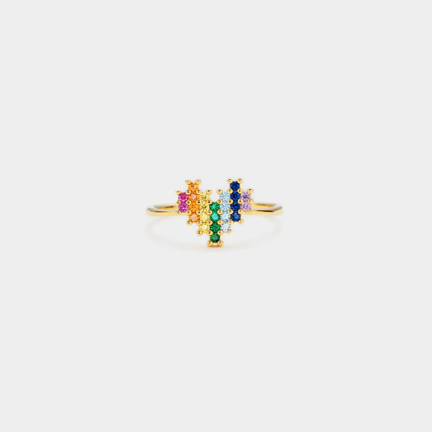 Heart Shape Zircon 925 Sterling Silver Ring Gold