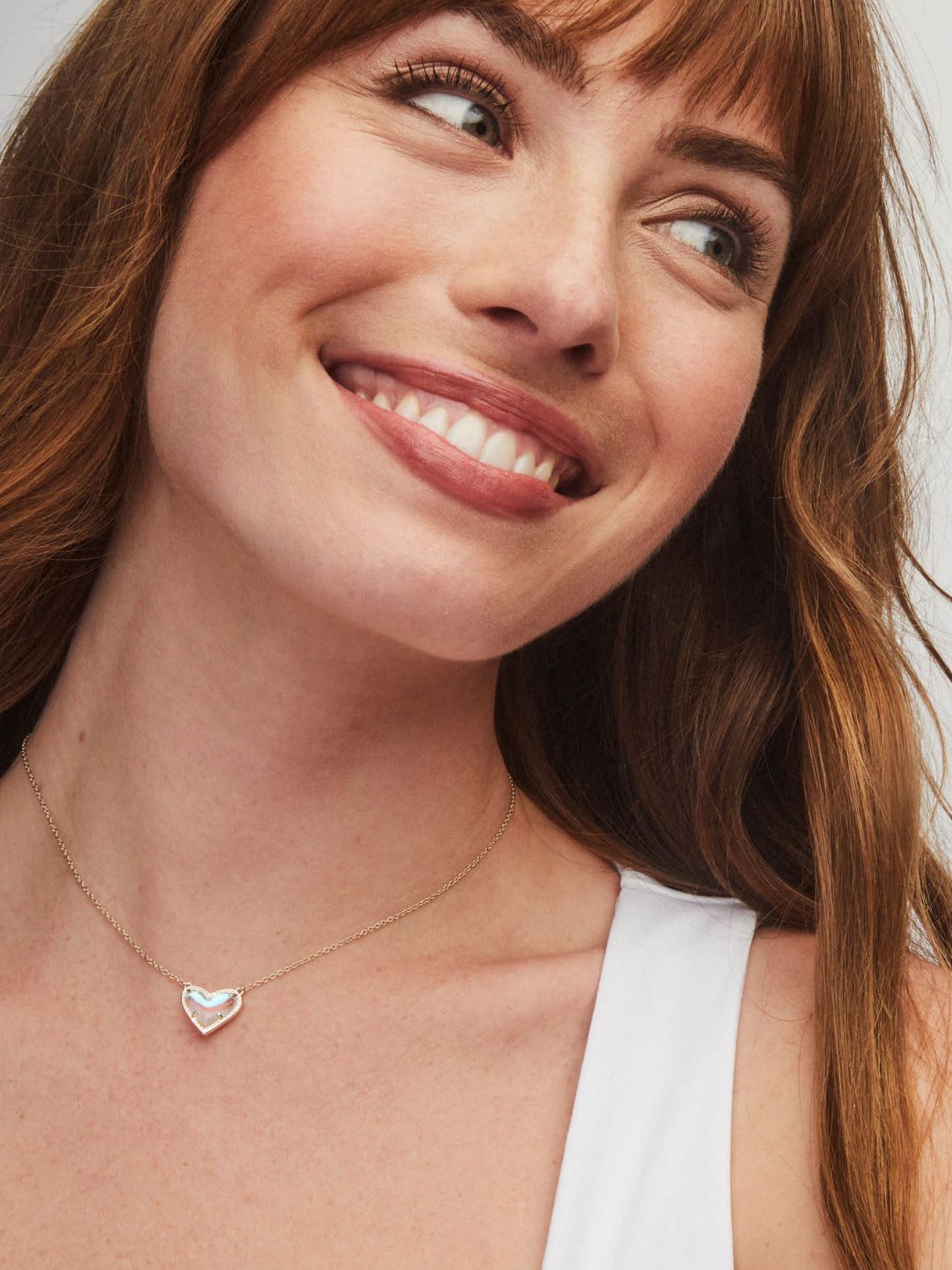Heart Pendant Necklace White One Size