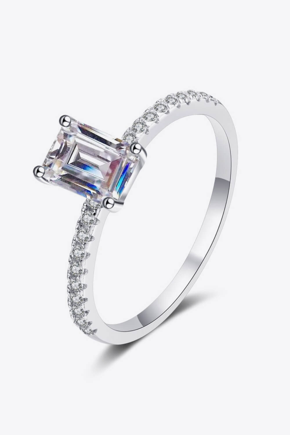 925 Sterling Silver Ring with Moissanite Silver