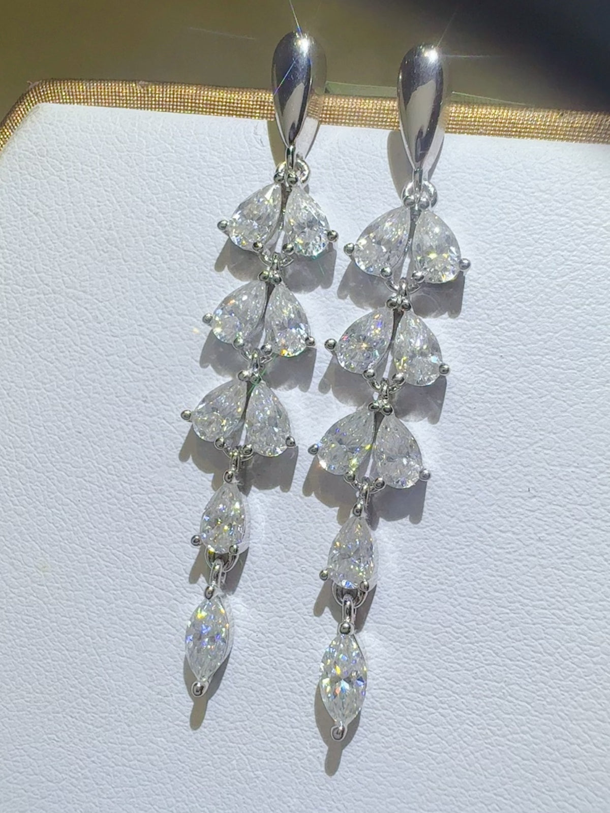 6 Carat Moissanite 925 Sterling Silver Bar Earrings Silver One Size