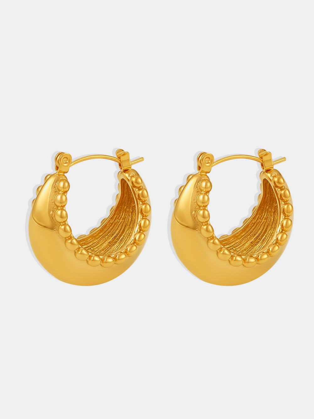 18K Gold-Plated Stainless Steel Huggie Earrings Gold One Size