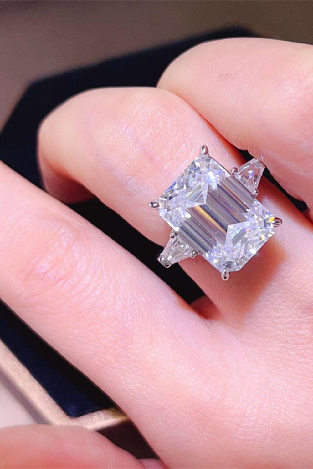 5 Carat Moissanite 925 Sterling Silver Ring Silver