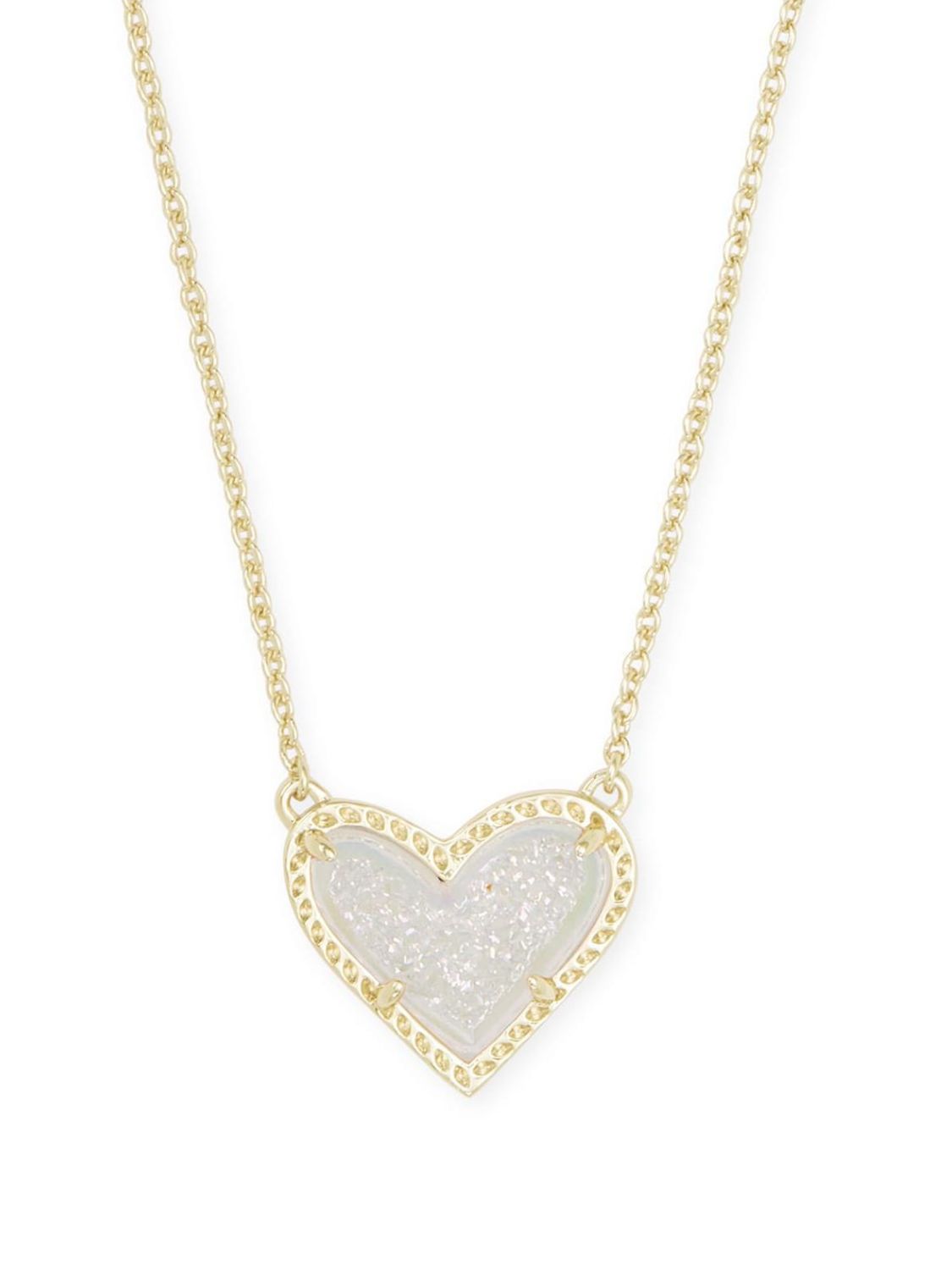Heart Pendant Necklace Ivory One Size