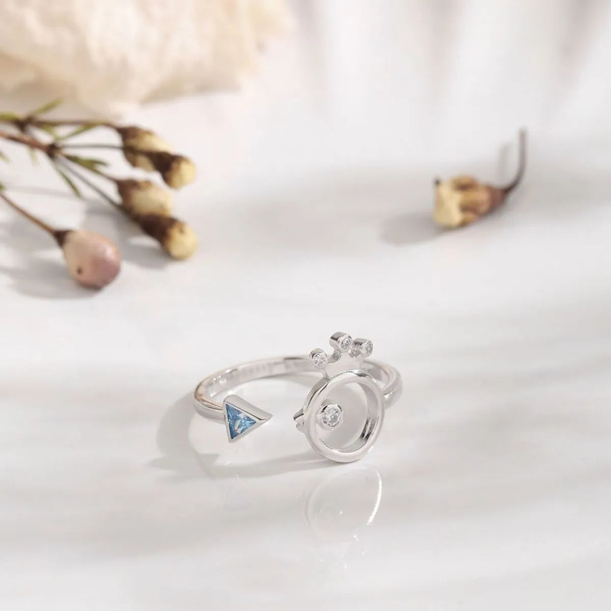 925 Sterling Silver Inlaid Zircon Ring