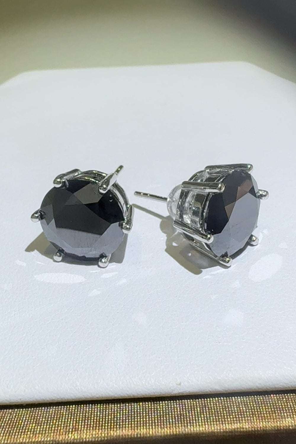 4 Carat Moissanite 925 Sterling Silver Stud Earrings Black One Size