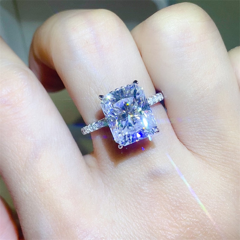 5 Carat Moissanite Zircon 925 Sterling Silver Ring Silver