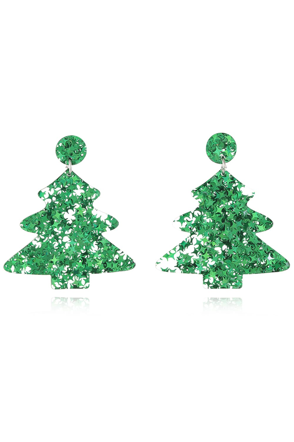 Christmas Tree Acrylic Earrings Green Style B One Size