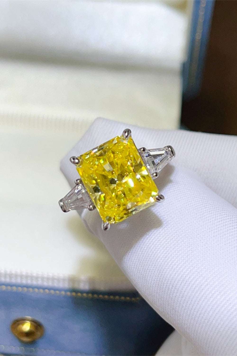 5 Carat Moissanite 925 Sterling Silver Ring Canary Yellow