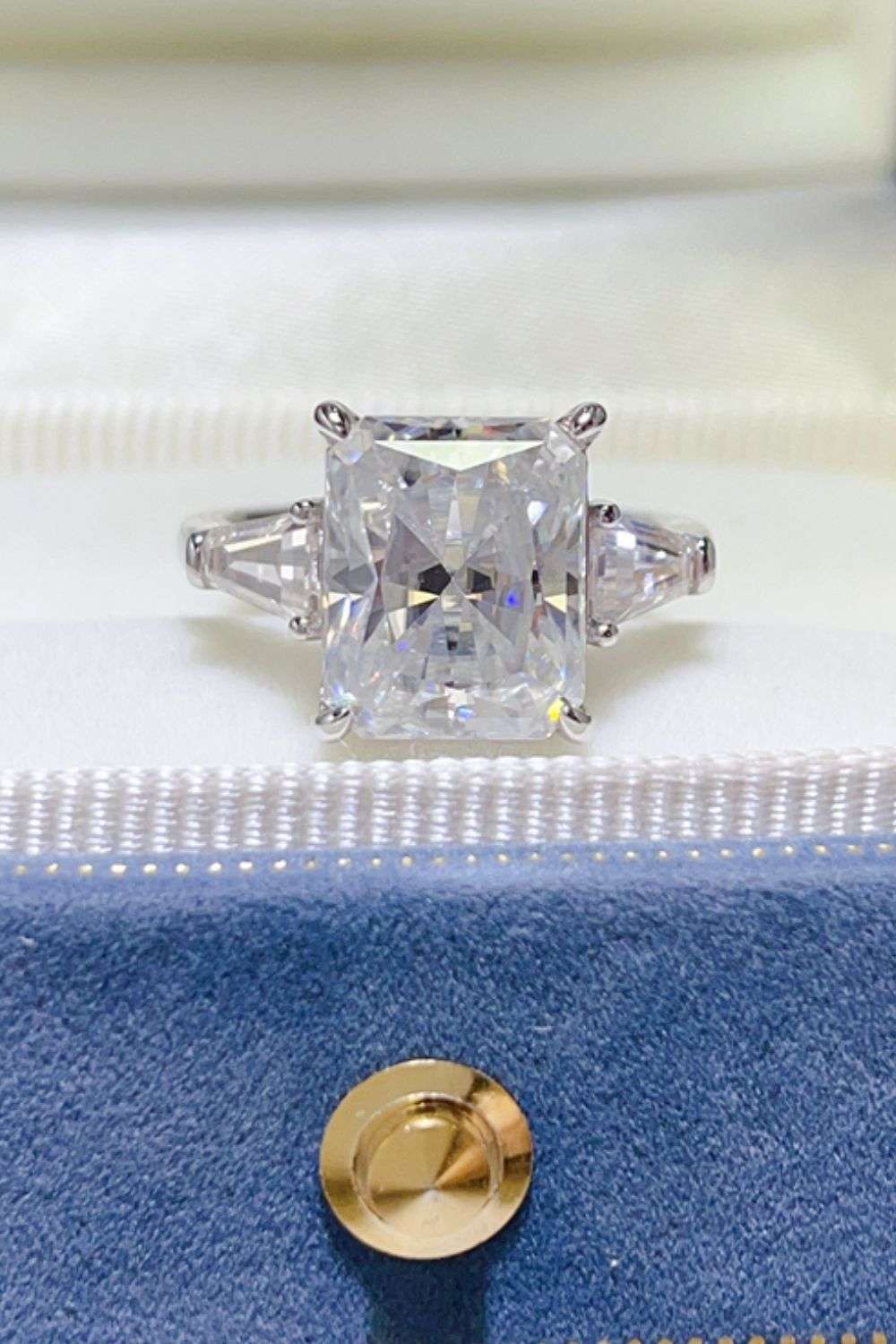 5 Carat Moissanite 925 Sterling Silver Ring Silver