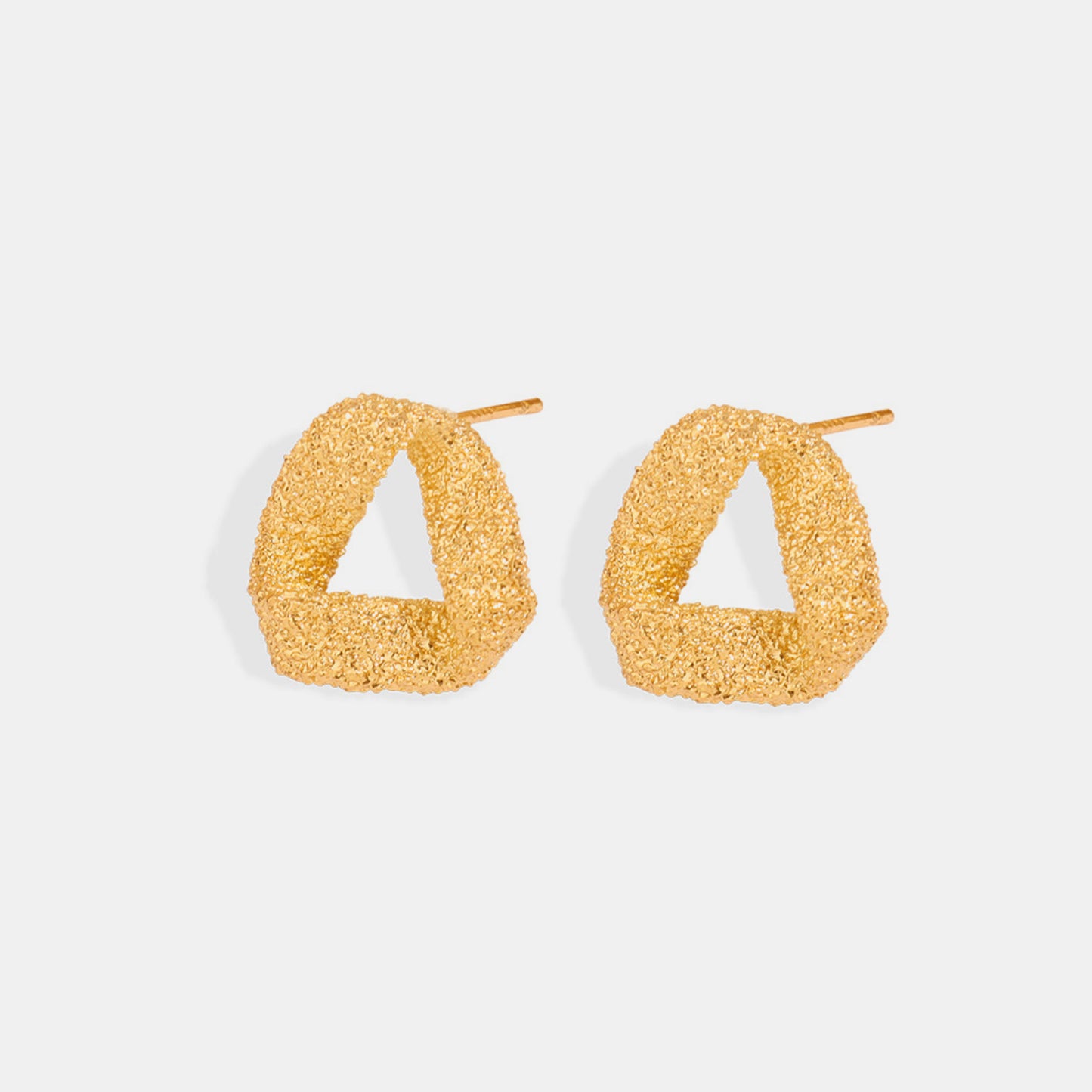 Gold-Plated Geometric Stud Earrings Style B One Size