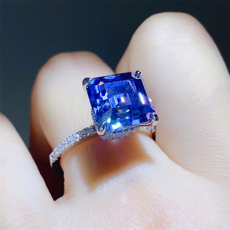 5 Carat Moissanite Zircon 925 Sterling Silver Ring Silver