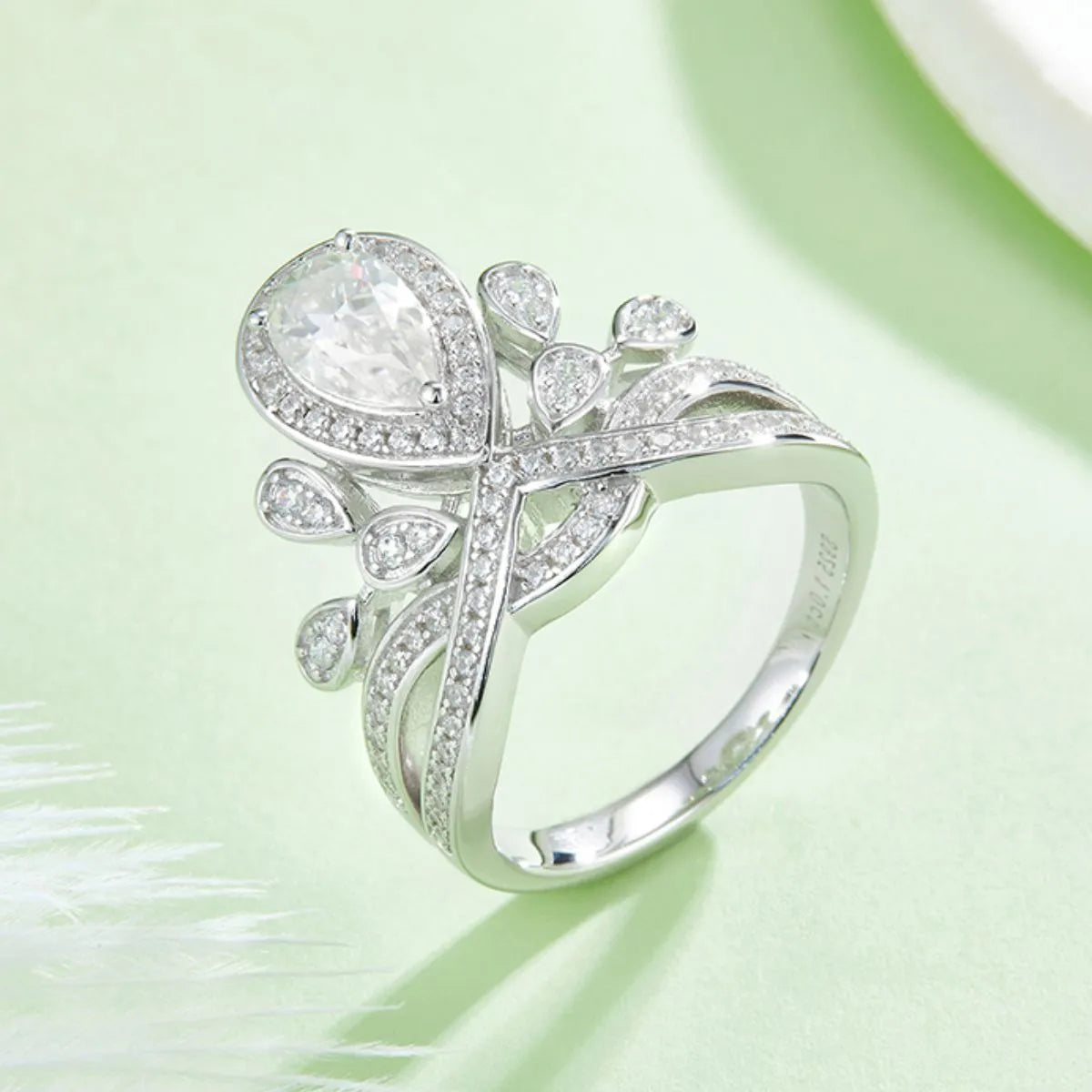 1 Carat Moissanite 925 Sterling Silver Ring White