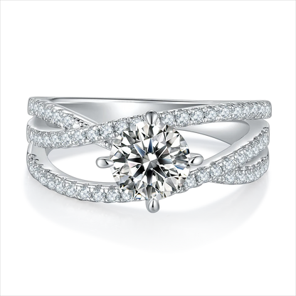 1 Carat Moissanite 925 Sterling Silver Ring
