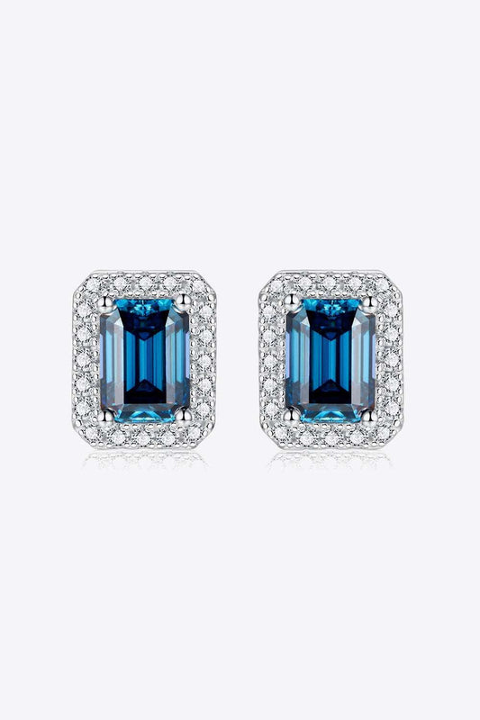 2 Carat Moissanite Stud Earrings in Indigo Indigo One Size
