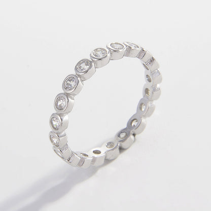 925 Sterling Silver Zircon Ring Silver